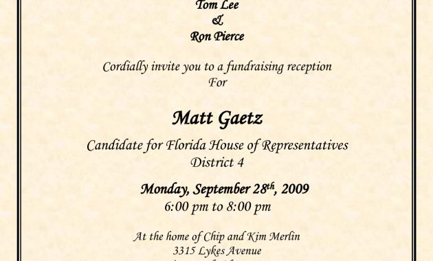 Political Fundraiser Flyer Political Fundraiser Invitation Wording in proportions 1275 X 1650