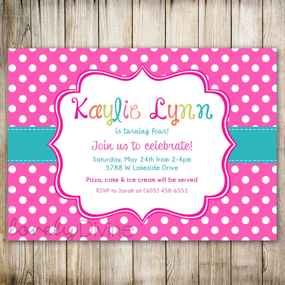 Polka Dots Invitations Templates Free Download Pink Dot With pertaining to size 960 X 960