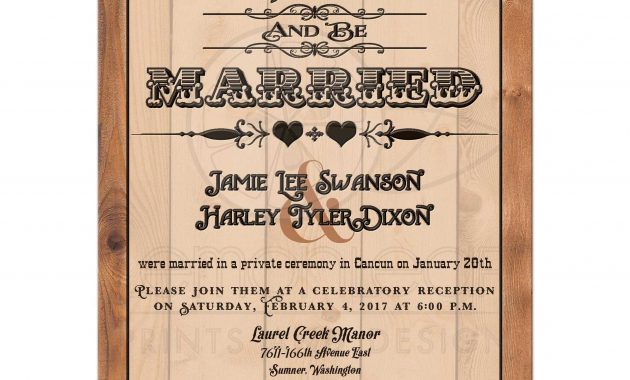 Post Wedding Reception Invitations Marina Gallery Fine Art for proportions 2175 X 2175