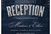 Post Wedding Reception Only Invitations Denim Diamonds In 2018 pertaining to size 1575 X 2175