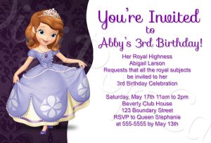 Princess Sofia Birthday Invitation Template Invitation Templates intended for dimensions 1500 X 1020