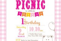 Printable Custom Birthday Party Invitation Template Teddy Bears for proportions 1071 X 1500