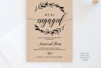 Printable Engagement Party Invitation Template Rustic Wedding in proportions 1200 X 1300