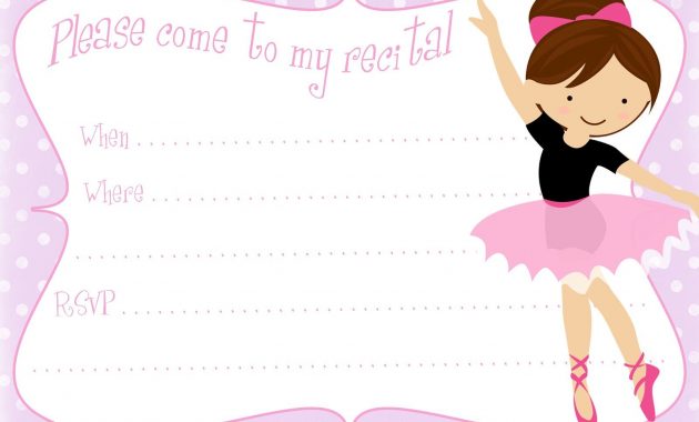 Printable Free Dance Recital Invitation Template From for sizing 1600 X 1143