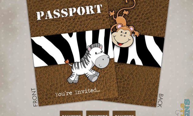 Printable Jungle Safari Passport Birthday Party Invitation Etsy for dimensions 1500 X 1406