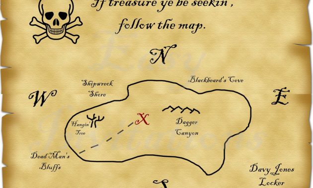 Printable Pirate Treasure Map Best Photos Of Template Blank pertaining to proportions 1500 X 1159