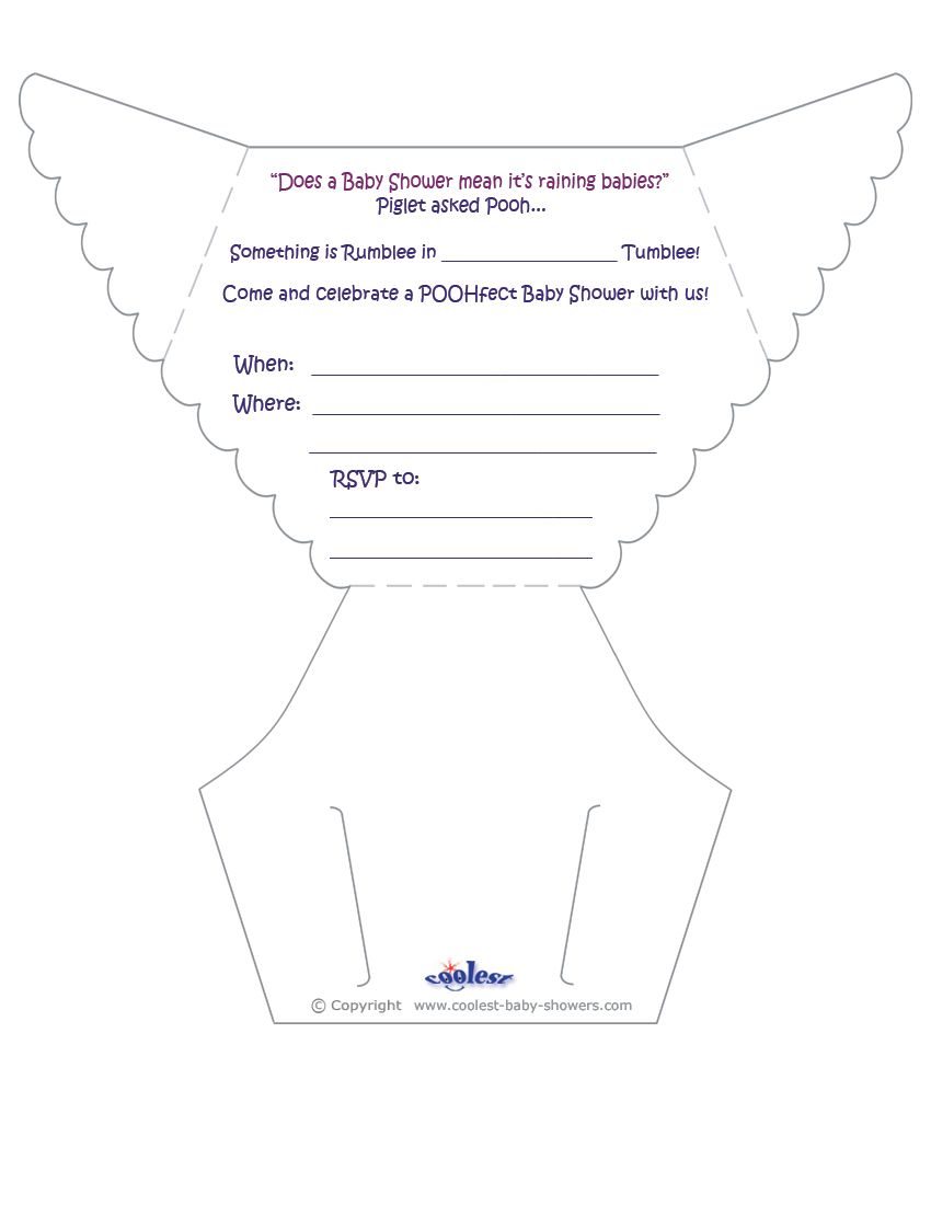 Printable Pooh Diaper Invitations Coolest Free Printables Diy with dimensions 850 X 1100