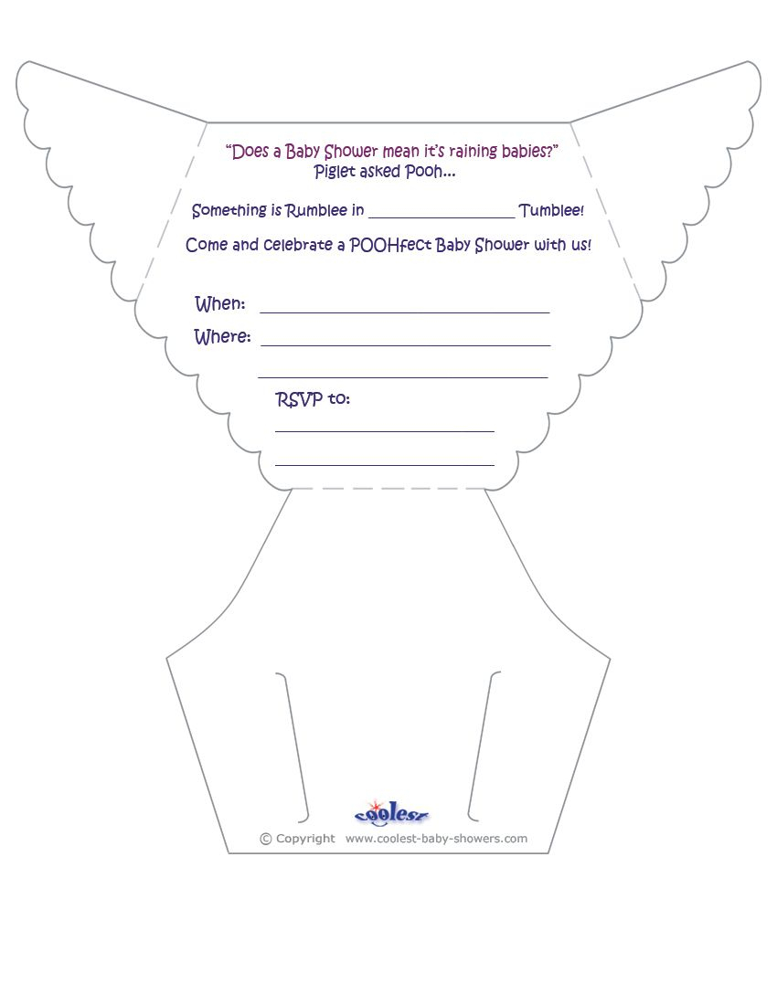 Printable Pooh Diaper Invitations Coolest Free Printables Diy with size 850 X 1100