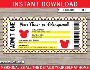 Printable Ticket To Disneyland Surprise Trip To Disneyland with regard to dimensions 1300 X 1020