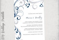 Printable Wedding Invitation Templates Silver Gray And Navy Etsy regarding sizing 1500 X 1160