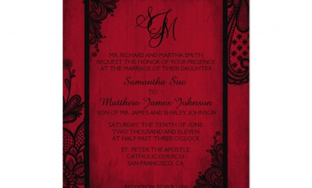 Red Black Lace Gothic Wedding Invitation Card In 2018 Christian regarding size 1104 X 1104