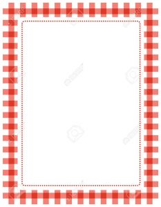 Red Gingham Border Frame With Empty White Space Royalty Free in size 1011 X 1300