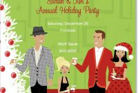 Retro Christmas Party Invitations Holiday Party Invitation Cards throughout sizing 1008 X 1368