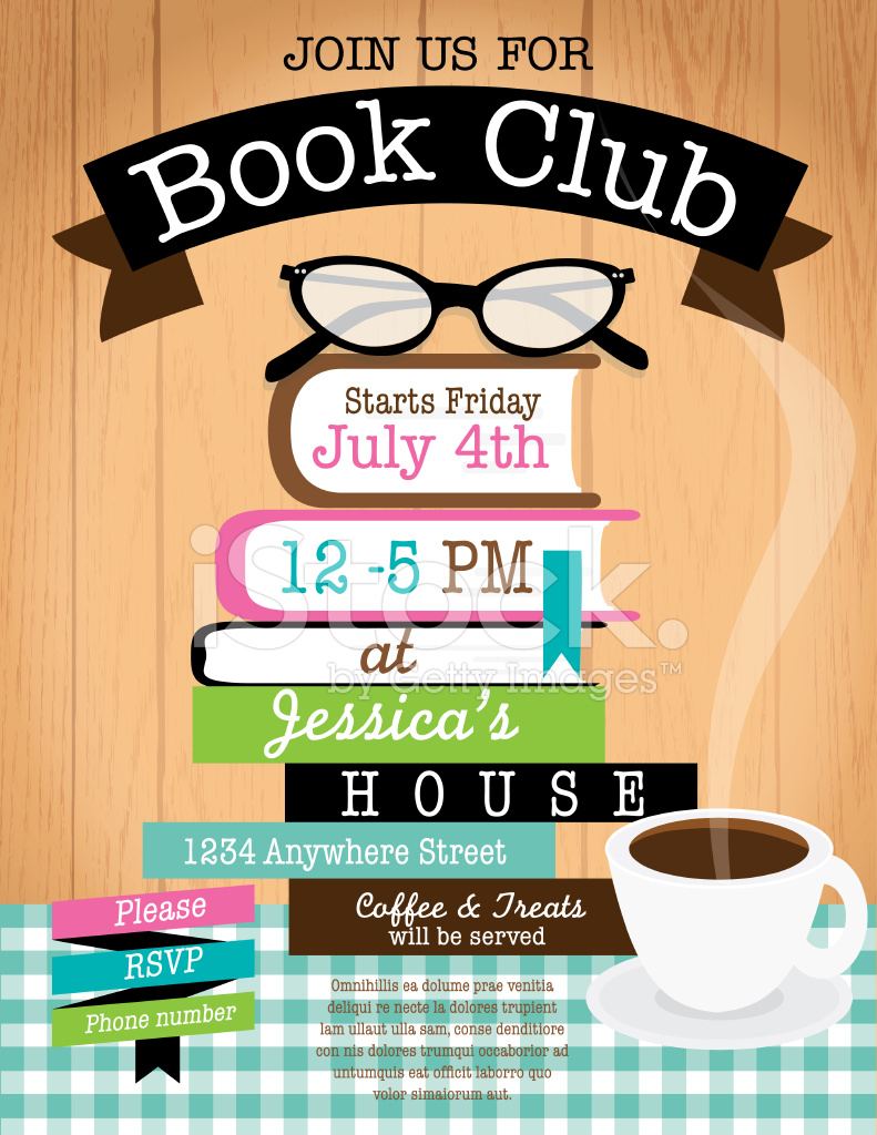 Retro Womens Book Club Event Invitation Design Template Stock for dimensions 791 X 1024