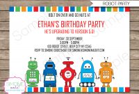 Robot Party Invitations Template In 2018 Robot Party Party with regard to sizing 1300 X 1126