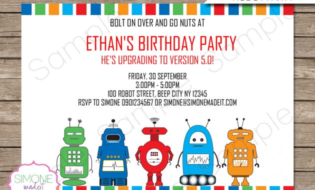 Robot Party Invitations Template In 2018 Robot Party Party with regard to sizing 1300 X 1126