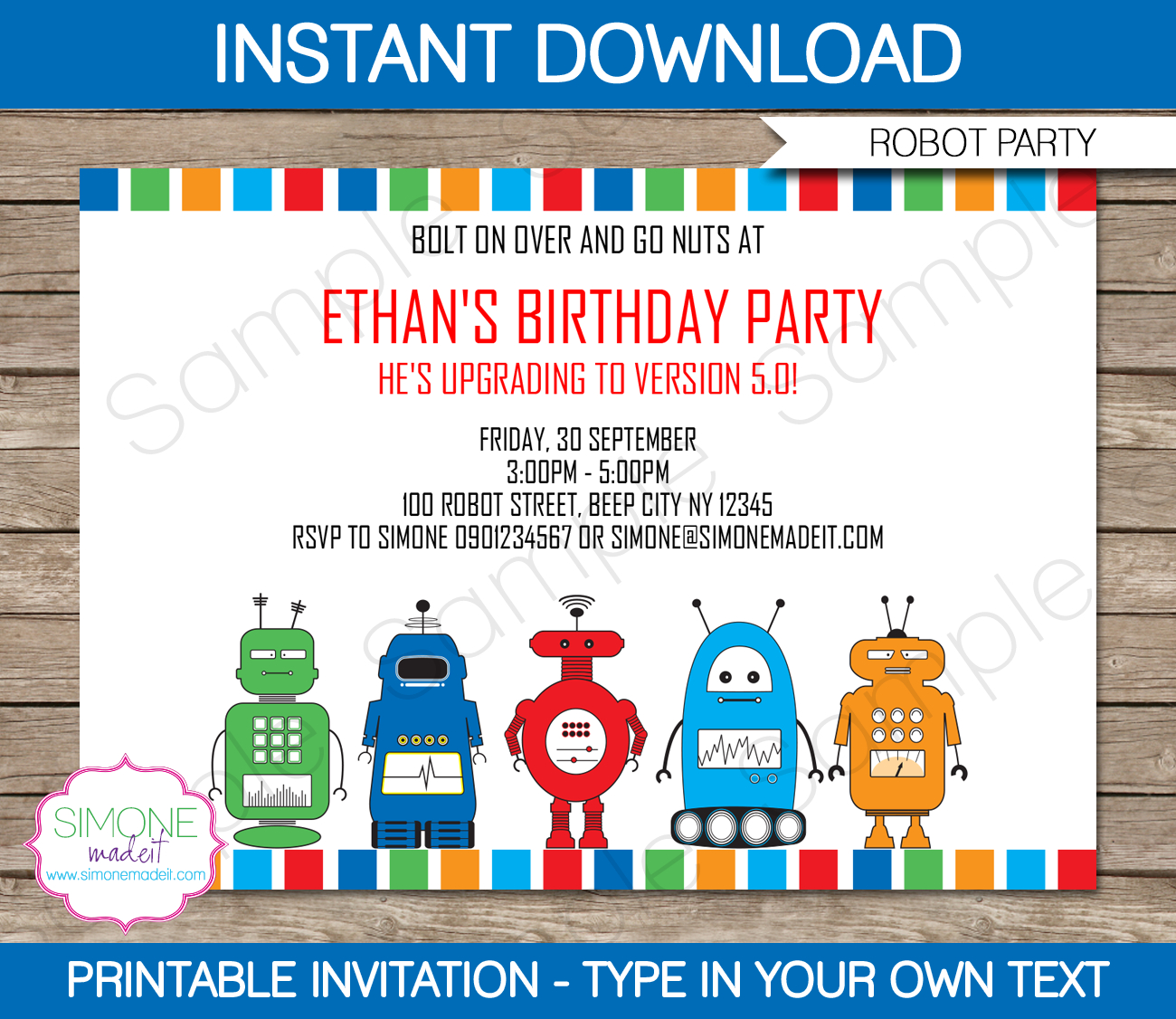 Robot Party Invitations Template In 2018 Robot Party Party with regard to sizing 1300 X 1126