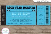 Rockstar Birthday Party Ticket Invitation Template Blue In 2018 pertaining to proportions 1000 X 866