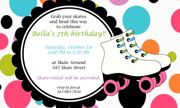 Roller Skating Birthday Party Invitations Roller Skating Birthday pertaining to measurements 1500 X 1071