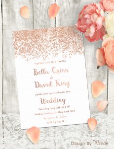 Rose Gold Wedding Invitation Simple Printable Invitation Rose Gold with regard to sizing 3636 X 4721