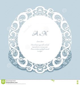 Round Lace Frame Wedding Invitation Template Stock Vector throughout dimensions 1300 X 1390