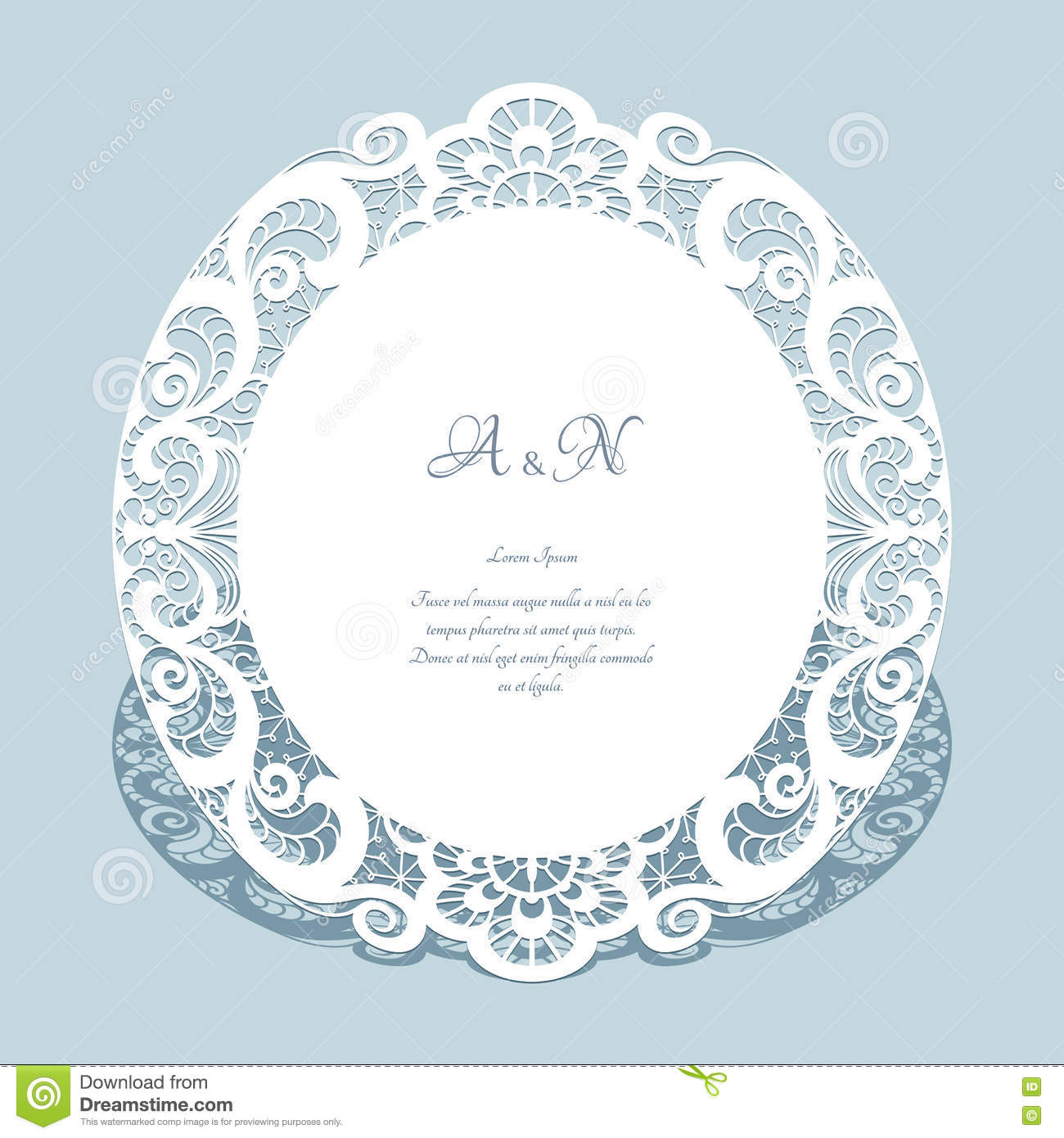 Round Lace Frame Wedding Invitation Template Stock Vector throughout dimensions 1300 X 1390