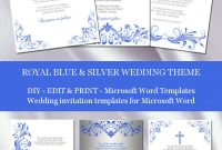 Royal Blue And Silver Wedding Invitation Templates For Microsoft throughout measurements 752 X 1296