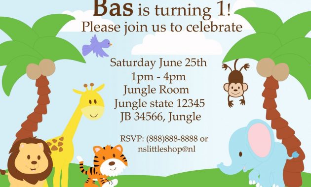 Safari Birthday Invitation Template Jungle Theme In 2018 in proportions 1600 X 1067