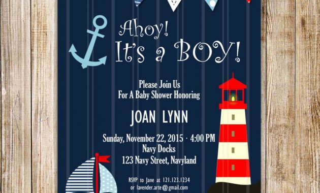 Sailor Ba Shower Invitations Free Infant Shower Invitations Set pertaining to size 1364 X 1500