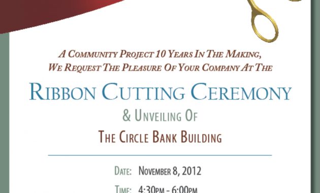 Sample Ribbon Cutting Invitations Circle Bank 999 Grant Ribbon pertaining to measurements 956 X 1237