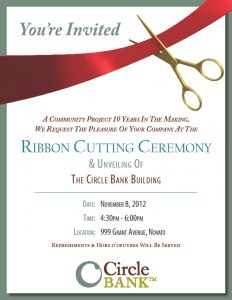 Sample Ribbon Cutting Invitations Circle Bank 999 Grant Ribbon pertaining to measurements 956 X 1237