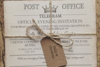 Sample Vintage Travel Wedding Invitation Telegram Wedding intended for size 1500 X 1281