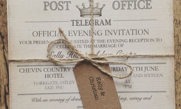 Sample Vintage Travel Wedding Invitation Telegram Wedding intended for size 1500 X 1281