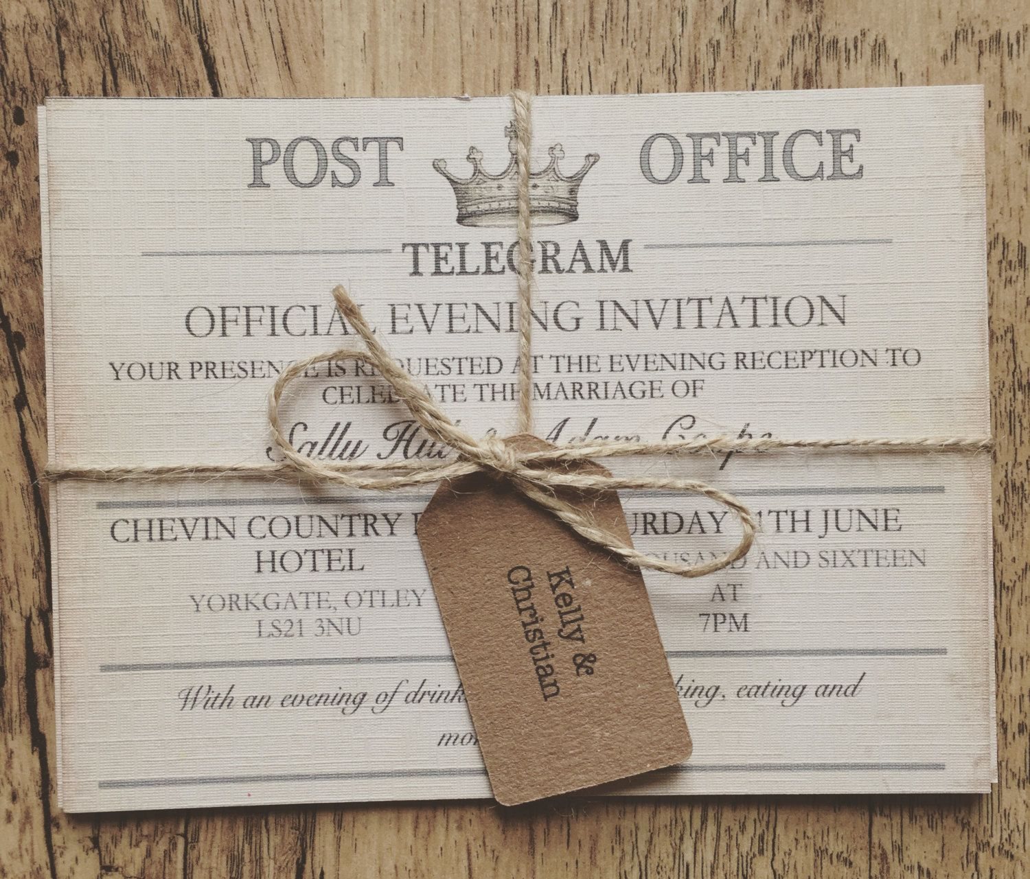 Sample Vintage Travel Wedding Invitation Telegram Wedding intended for size 1500 X 1281