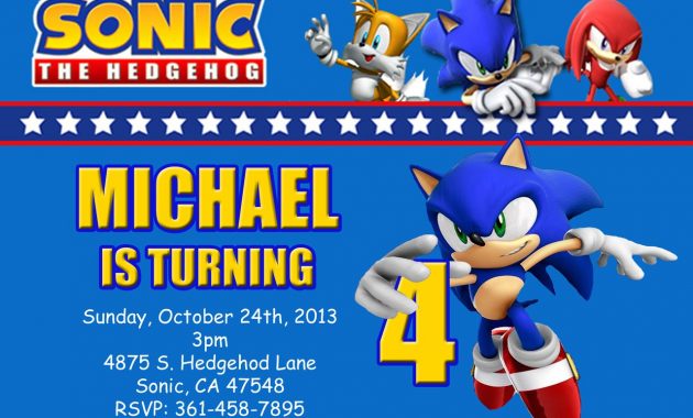 Sega Sonic The Hedgehog Birthday Invitation In 2018 Sonic The for size 1280 X 853