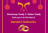 Simple South Indian Ring Ceremony Invite Card Design Designed pertaining to measurements 1748 X 2480