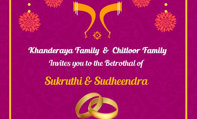 Simple South Indian Ring Ceremony Invite Card Design Designed pertaining to measurements 1748 X 2480