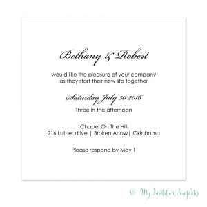 Simple Wedding Invitation Template Diy Minimalist Square Invites in proportions 1000 X 1000