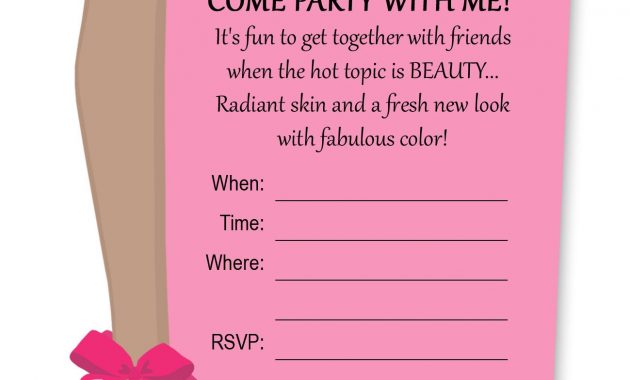 Skin Care Event Invitation Invitation Templates Kbd8907a Mary Kay in dimensions 1299 X 1677