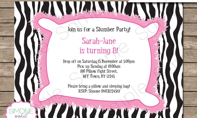 Slumber Party Invitations Template Sleepover Birthday Party for sizing 1300 X 1125