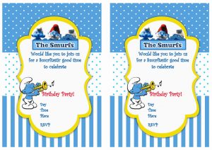 Smurfs Birthday Invitations Birthday Printable pertaining to size 1228 X 868