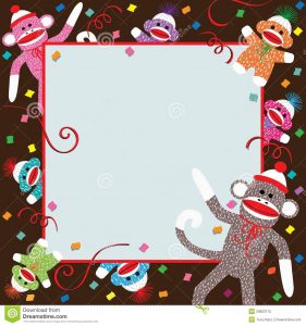 Sock Monkey Party Invitation Stock Vector Illustration Of Animal regarding measurements 1300 X 1390