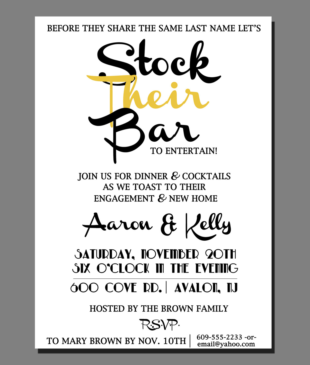 Stock The Bar Party Invitations Stock The Bar Party Invitations In within sizing 1275 X 1500