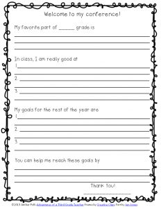 Student Led Conference Letter For Kids To Fill Out Freebie Top with regard to measurements 816 X 1056