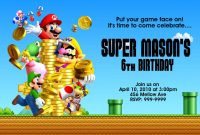 Super Mario Bros Birthday Invitations Free Printable Birthday in proportions 1500 X 1000