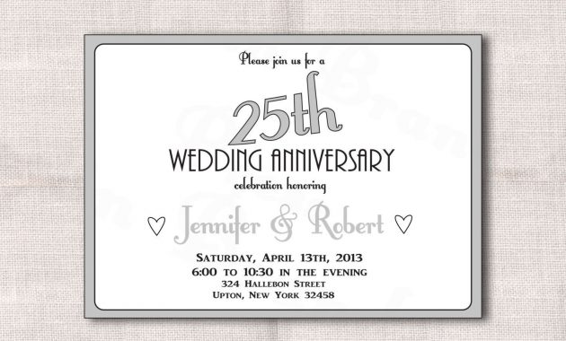 Surprise 25th Wedding Anniversary Invitation Templates Wedding with regard to proportions 1500 X 1159