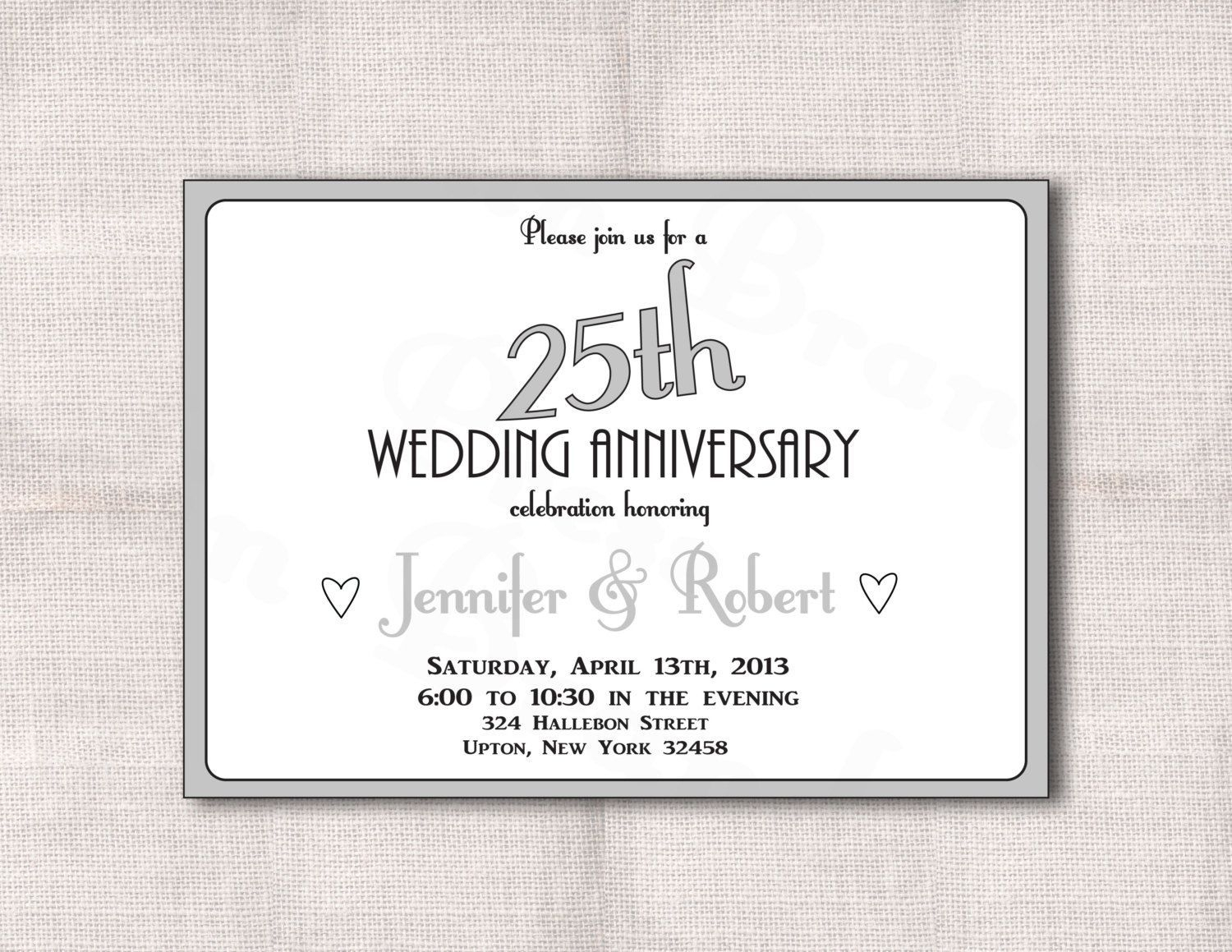 Surprise 25th Wedding Anniversary Invitation Templates Wedding with regard to proportions 1500 X 1159