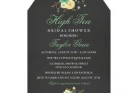 Tea Bag High Tea Bridal Shower Invitation Chalkboard Bridal Shower throughout measurements 1104 X 1104