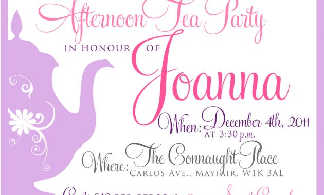 Tea Party Ba Shower Invitation Templates Wall Tea Party within proportions 1143 X 1600