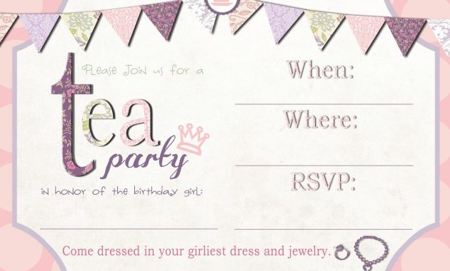 Tea Party Invitation Template Download Invitetown Girls Tea pertaining to measurements 1600 X 1143